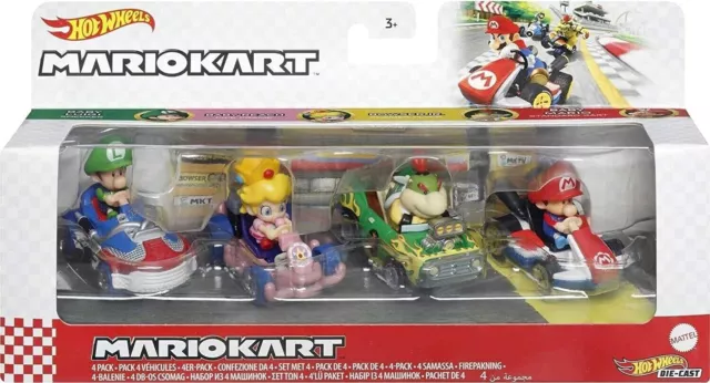 Hot Wheels Mario Kart Circuit Track Set + Yoshi Princess Peach Luigi  DIE-CAST ✅✅