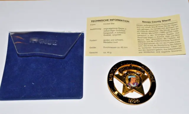 historisches Abzeichen Collector US Police Badge Navajo Arizona Sheriff 1895