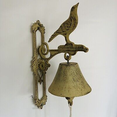 Cast Iron Rustic Ornate Doorbell Antique style Heavy Wall Mounted Bird Acoustic