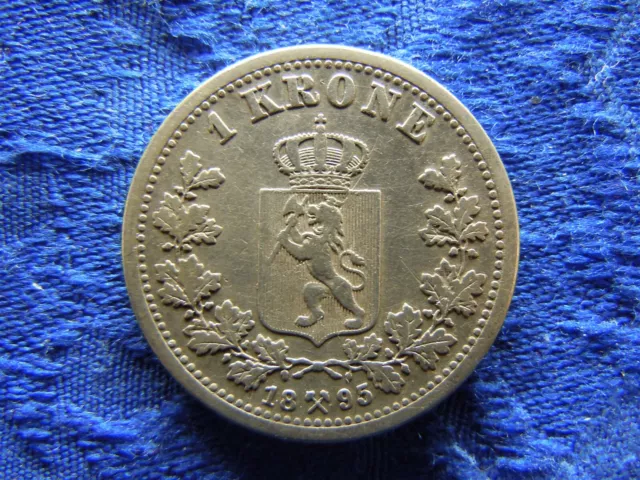 NORWAY 1 KRONE 1895 over 4, KM357