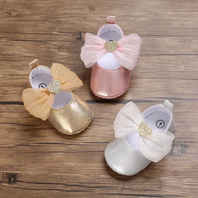 Newborn Baby Girl Pram Shoes Infant Patent Leather Bow Princess Dress Shoes 0-18