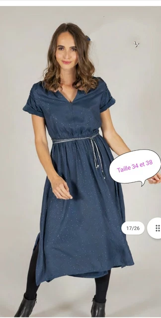 Robe Miss Captain Trend Taille 36 Neuve Avec étiquettes – Manches Longues Noir Et Corail
