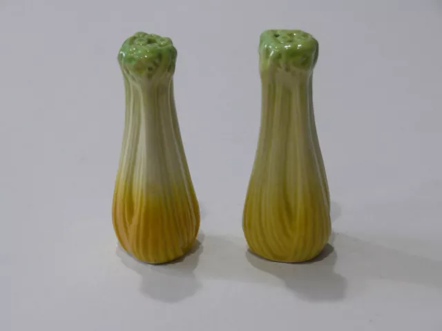 Vintage Australian Pottery Darbyshire Celery Salt And Pepper Shakers.