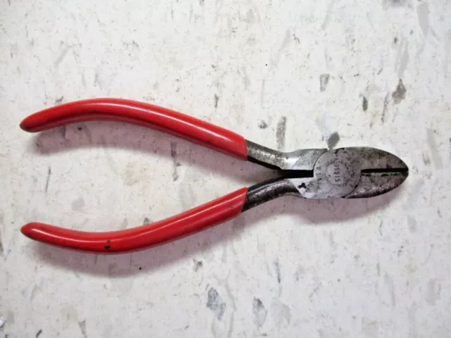 Kraeuter 35015 USA 5" Small Jeweler Repair Shop Side Cutter Pliers Red Grips Vtg
