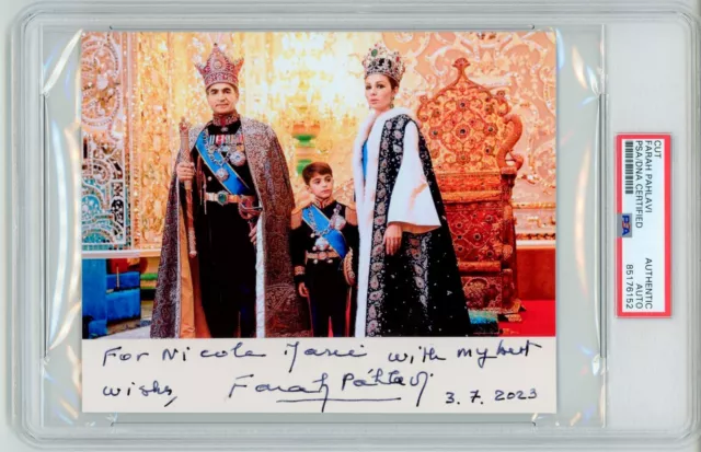 Farah Pahlavi ~ Signed Autographed Empress Iran Photo Shah Reza Pahlavi~ PSA DNA