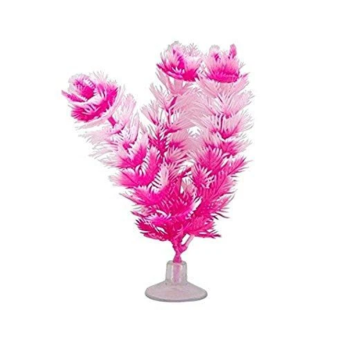 Marina Vibrascaper Fish Tank Decorations, Foxtail Plant, 5", Pink/White