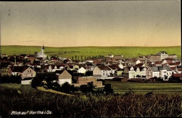 Ak Hartha in Sachsen, Blick auf den Ort - 3499263