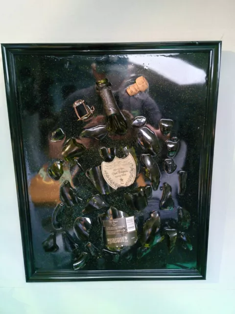 Dom Perignon Epoxidharz kunst handgemacht Einzelstück 43x53cm