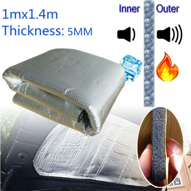 5mm Voiture Capuche Son Insonorisant Chaleur Isolation Protection Tapis Feu Pad 2