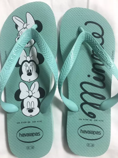 Havaianas Flip Flops Disney Minnie Mouse Size 9-10 Women’s Mint Green