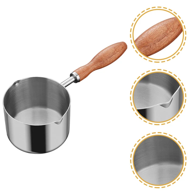 Casserole à Lait Gcroet 300ml - Antiadhésive, Induction, Manche Bois - Pour Sauces, Lait, Beurre