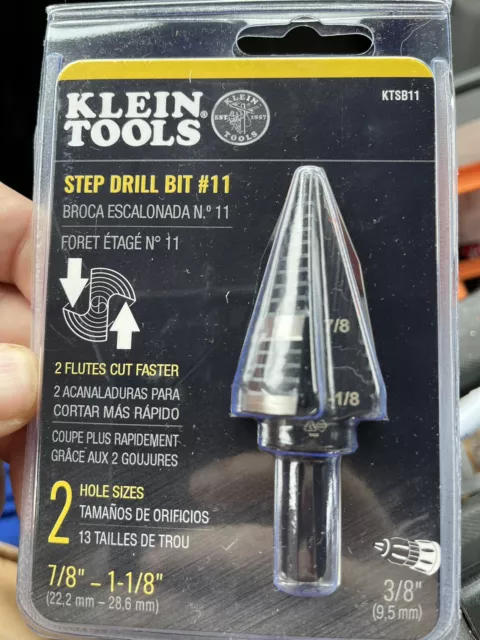 Klein Tools KTSB11 Double Fluted Step Drill Bit