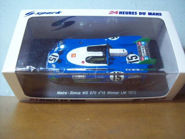 Miniature Spark MATRA Simca MS670 N°15 - Vainqueur Le Mans 1972 - 1/43