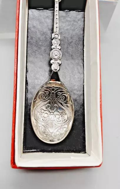 Vintage Silver Plated? Prince of Wales Anointing Spoon - 12.5cm Boxed Souvenir 2