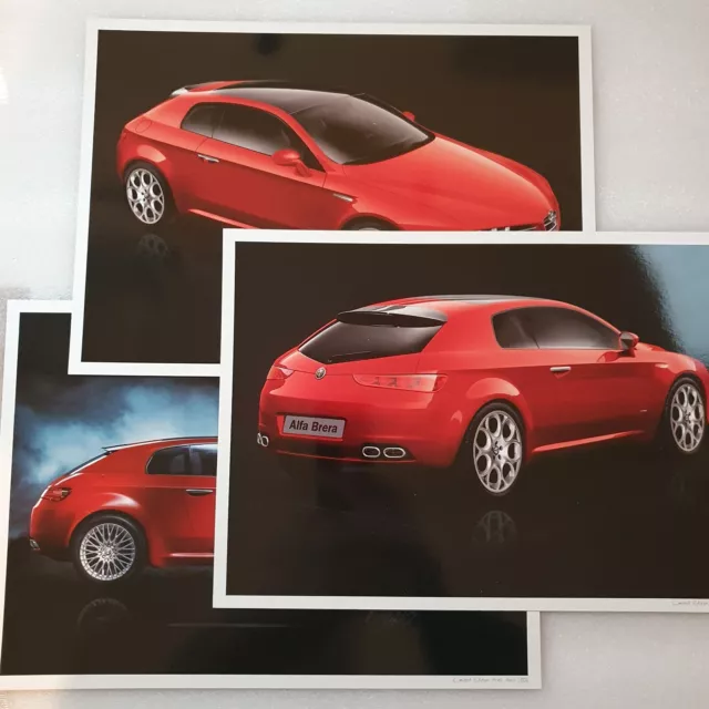 Alfa Romeo Brera 2006 Limited Edition Set of 3 Photograph Prints - Scarce items