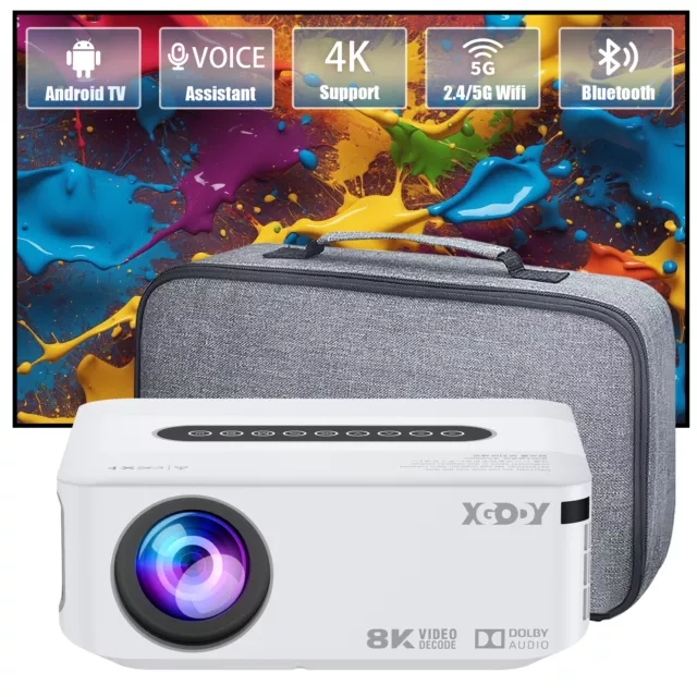 12000L XGODY 4K Beamer HD LED 5G WiFi HDMI USB Projector Bluetooth Home Theater