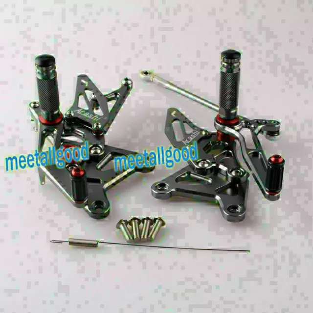 CNC Motorrad-Set hinten Fußrasten für Kawasaki 2005 2006 Ninja ZX6R ZX636 grau