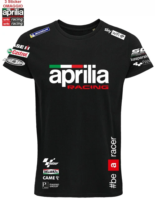 Tshirt APRILIA RACING corse MOTOGP fans ITALIA team replica gara maglia + 3