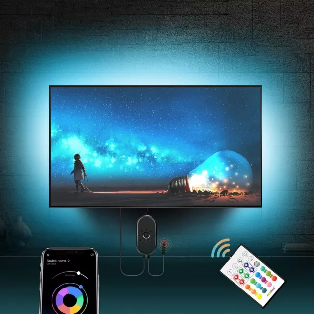 Kit Strisce LED USB con Retroilluminazione Intelligente Controllo da APP per TV