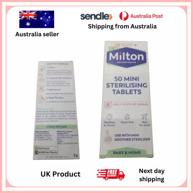 Milton Mini Sterilising Tablets 50 Tablets (New Box) Exp 2026