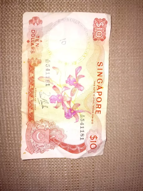 Singapore 10 Dollars 1967 73 Banknote