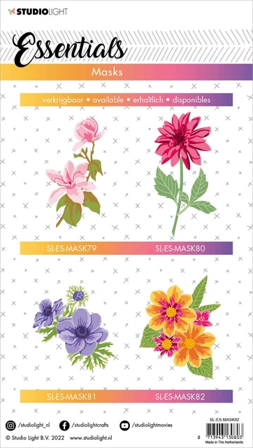 Plantilla Studio Light Essentials 5.9""X8.25"" N.o 82, Flor -ESMASK82