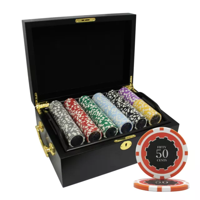 Mrc Poker 500Pcs 14G Eclipse Poker Chips Set Black Color Wood Case
