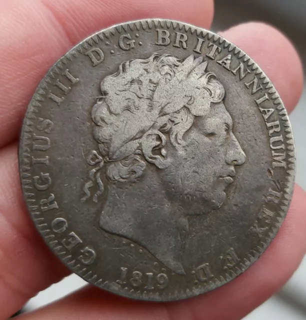 Nice Grade 1819 Silver Crown George III LX