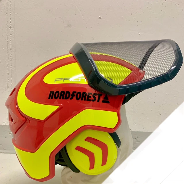 Forst-Schutzhelm: PROTOS Integral FOREST rot-neongelb