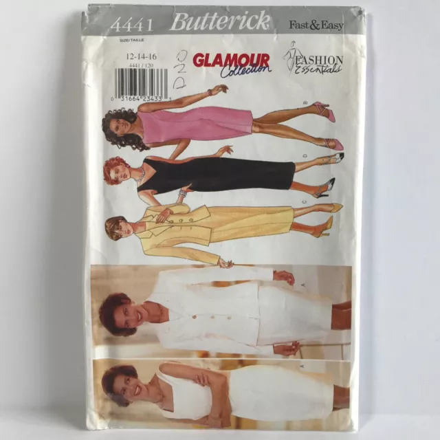Butterick 4441 Misses Sz 12 14 16 Fitted Jacket & Dress Sewing Pattern FF UNCUT