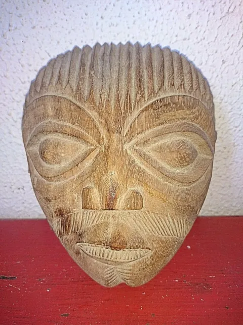 Ancien Tres Beau Masque Art Africain Baoule 1970 En Bois