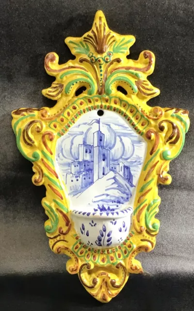 LARGE  Vintage Terra Cotta Holy Water Font  VGC