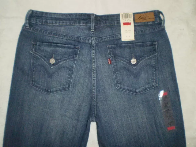 Levis Womens Curve ID Boot Cut Denim Flap Jean, Historic Blue Size 12 14 16 New 2