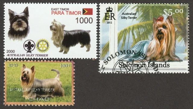 SILKY TERRIER ** Int'l Dog Postage Stamp Art Collection ** Great Gift Idea **