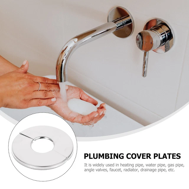 4 Pcs Stainless Pipe Cover Round Hole Pipe Cover Plumbing Cover Plates Eye Plate 10