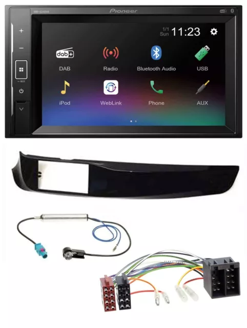 Pioneer DAB MP3 2DIN Bluetooth USB Autoradio für Alfa Giulietta schwarz glänzend