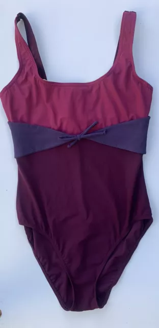 Karla Colletto size 14 swimsuit burgundy round neck one piece