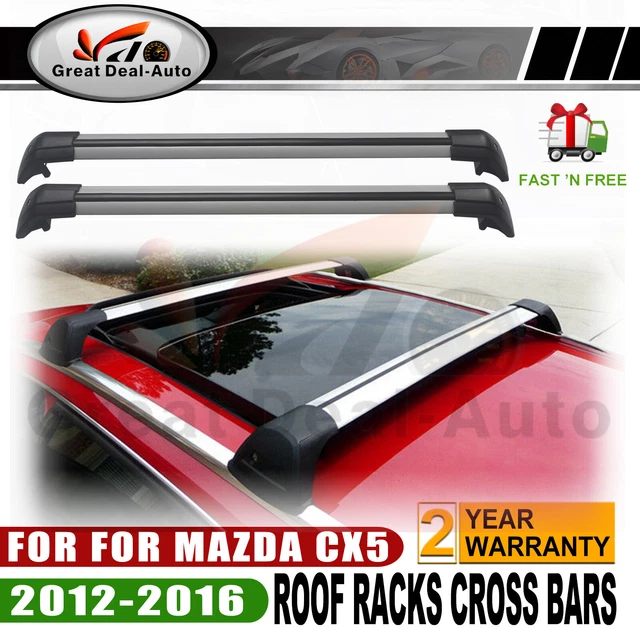 Silver Roof Rack Side Rails For 2017-2019 Mazda CX-5 - Aluminum, 160lb Capacity, 5-Year Warranty