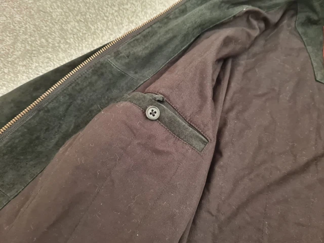 Eddie Bauer Men's Black Washable Seattle Suede Leather Full Zip Jacket, size M. 6