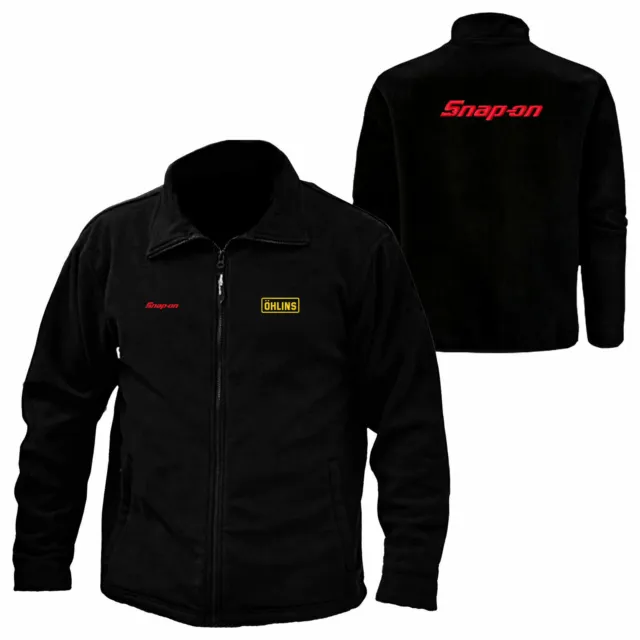 Ohlins & Snap-On Tools Logo Embroidered Anti Pill Full Zip Fleece Jacket Work