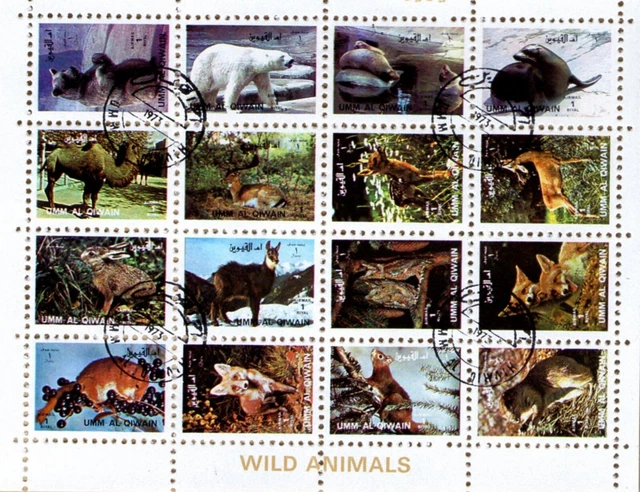 Briefmarkenbogen Umm Al Qiwain, Wild animals
