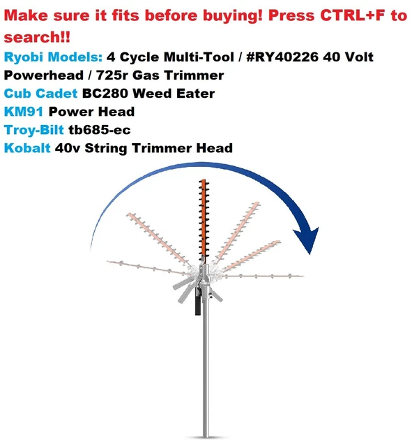 16" Hedge Trimmer Attachment Universal Replacement For All Brands Listed