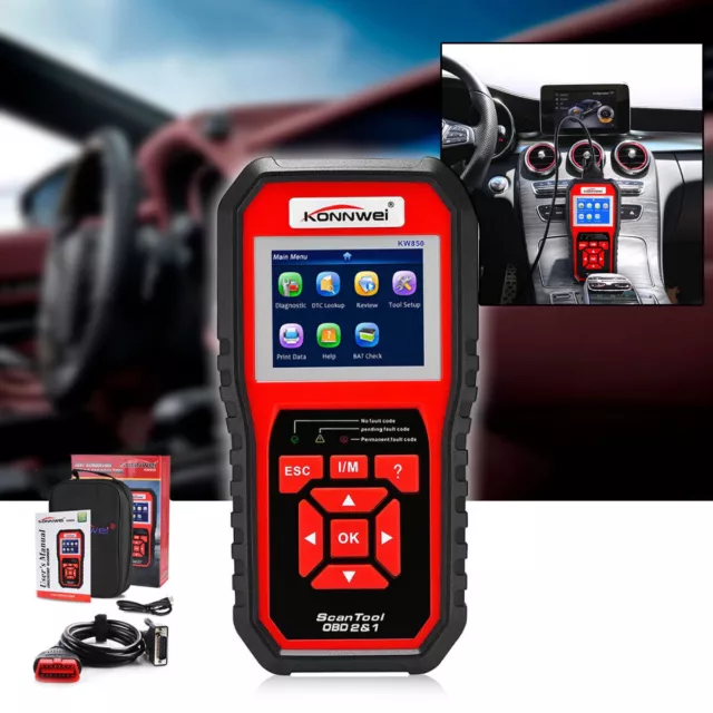 Tester OBDII/OBD2 EOBD II scanner kw850 lettore codice diagnostica centralina