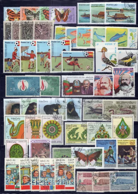 Laos Collection Used/CTO Space Butterflies Fish Animals Birds ZAYIX 0324M0083
