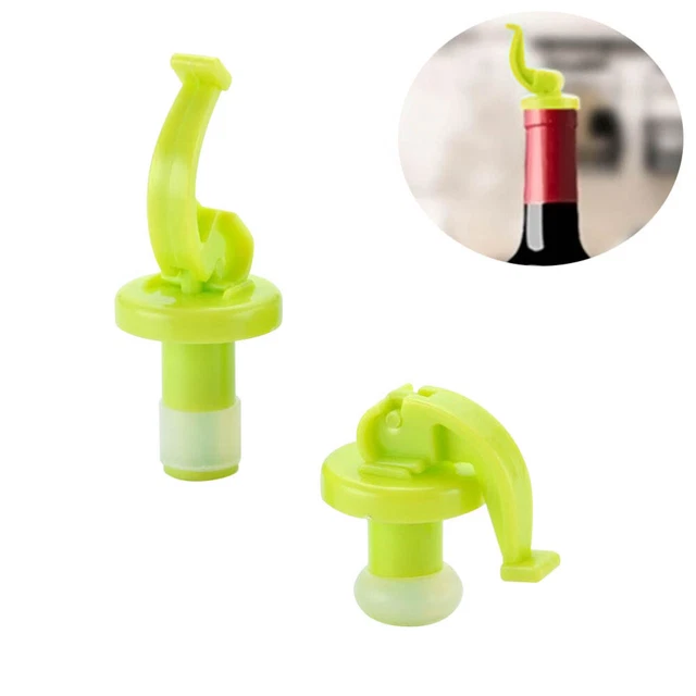 2 un. tapón de plástico para vino presione manualmente el tapón de botella de silicona creativa Ch