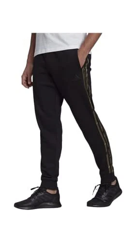 Long Sports Trousers Adidas Essentials Camo Print Black Men (Size:  Clothing NEW