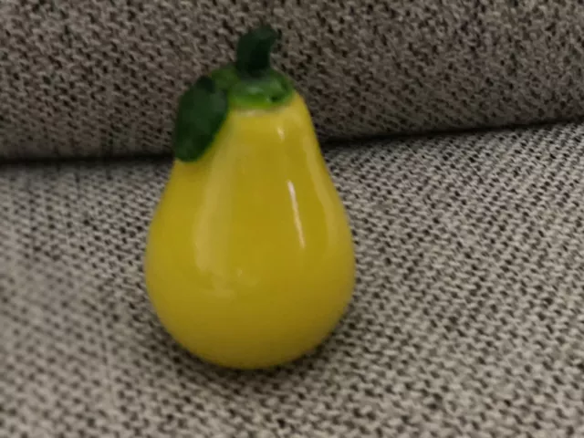 Art Glass Fruit Pear Yellow Green Life Size
