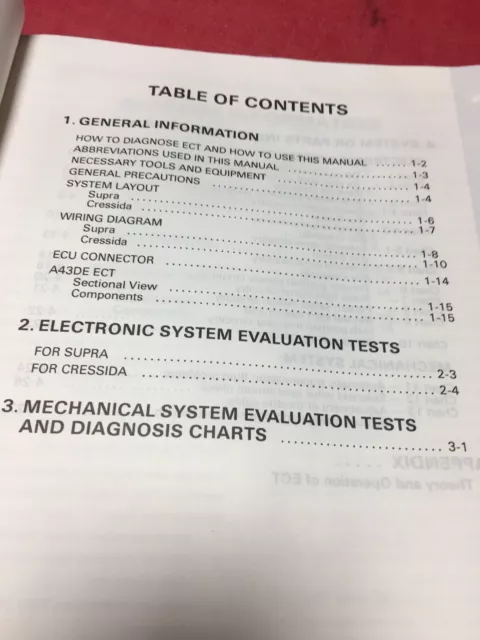 Toyota diagnostic de panne ECT Cressida Supra manuel revue technique automobile 3