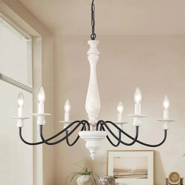 Mid Century Modern Pendant Chandelier Ceiling Light White Fixture Rustic Lamp US