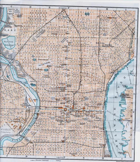 1909 US PA Philadelphia Orig. City map + text (18 pp.) Fairmount Fishtown Ludlow 2